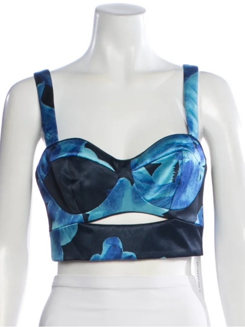 NWT NICHOLAS SASHA CORSET CROP BUSTIER IN THALIA FLORAL NAVY